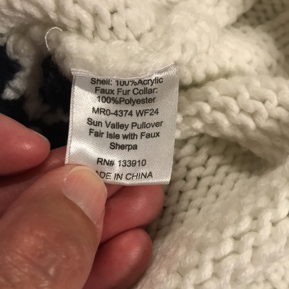 Show me your mumu sweater women S multicolor Sun Valley fair isle faux Sherpa - Picture 4 of 11